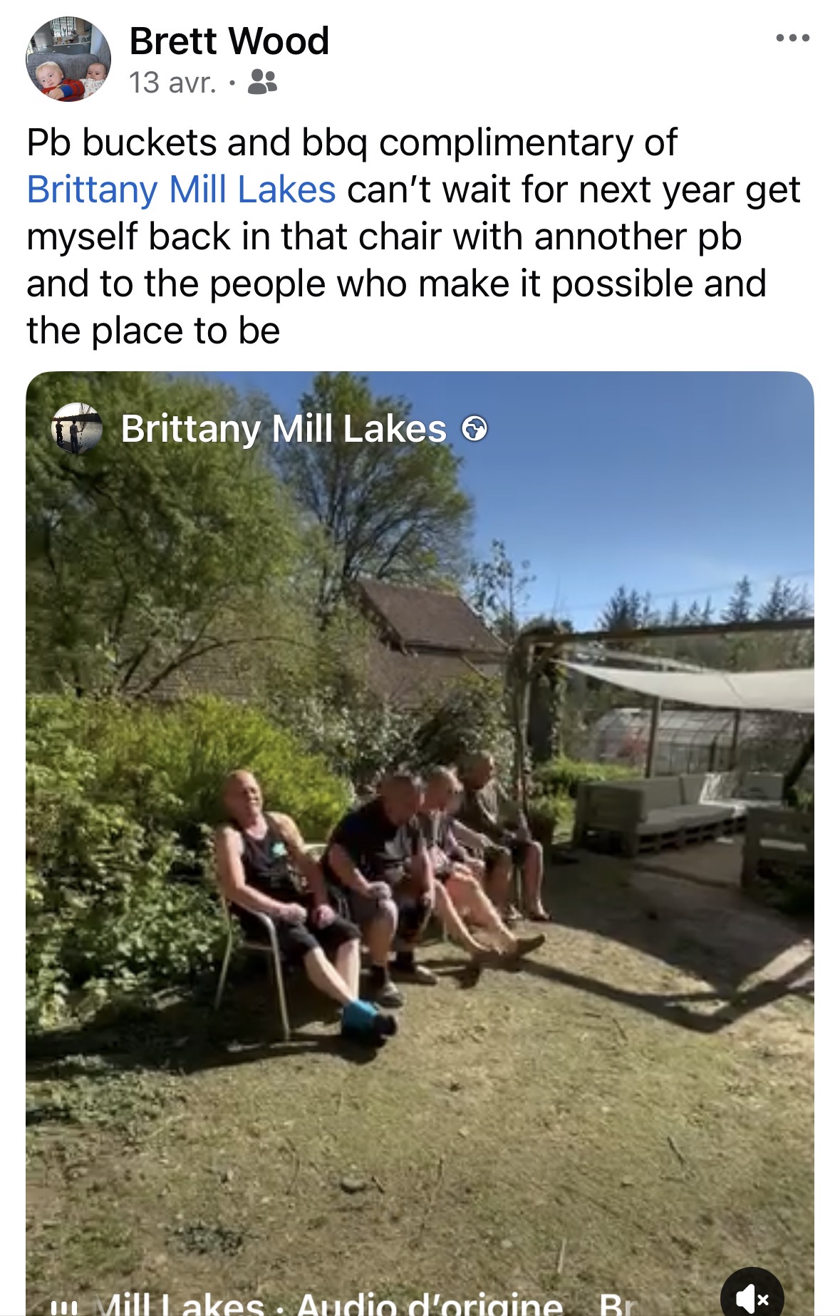 Facebook post by Brett Wood