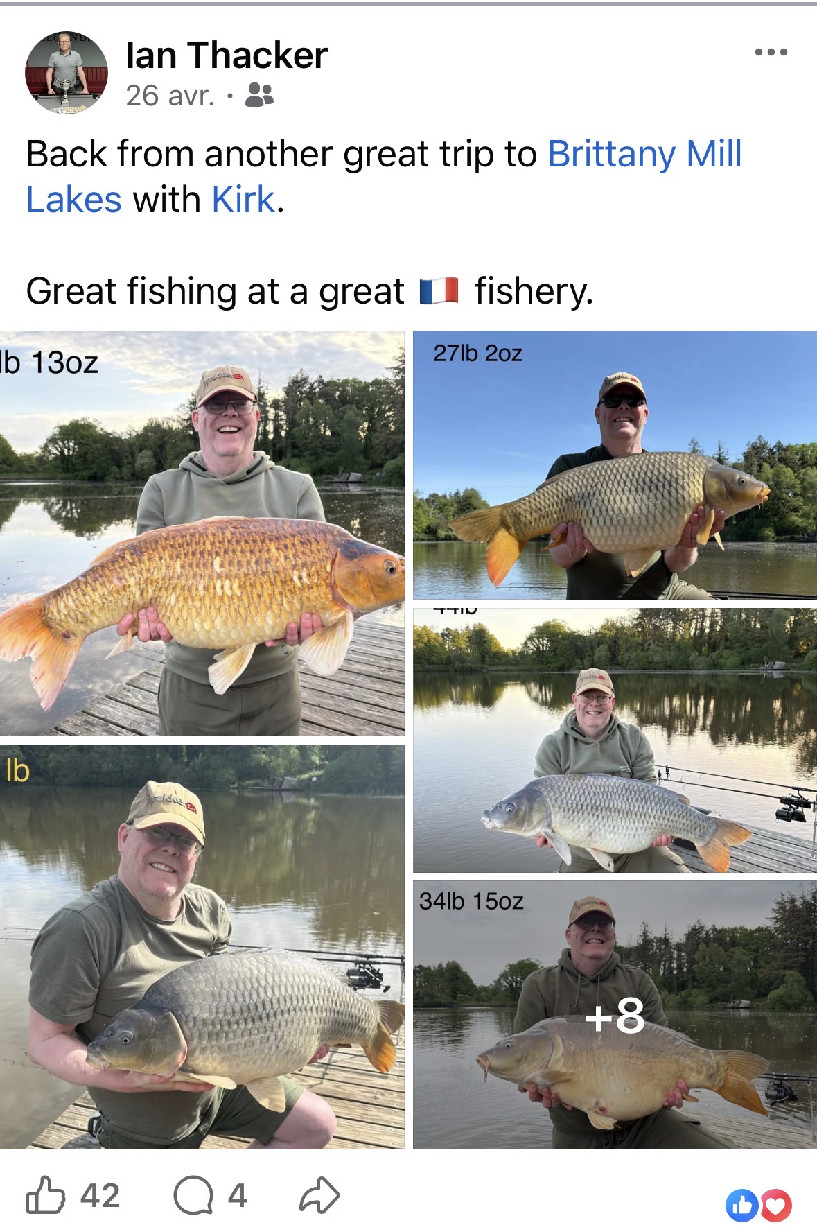 Facebook post by Ian Thacker